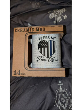 Carson Bless My Police Officer Ceramic Mug, 14 oz